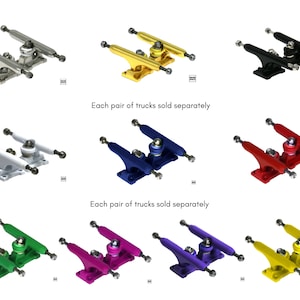 34mm Pro Fingerboard Trucks in 10 Colors - Space Trucks with Lock Nuts, Screws, and Tool