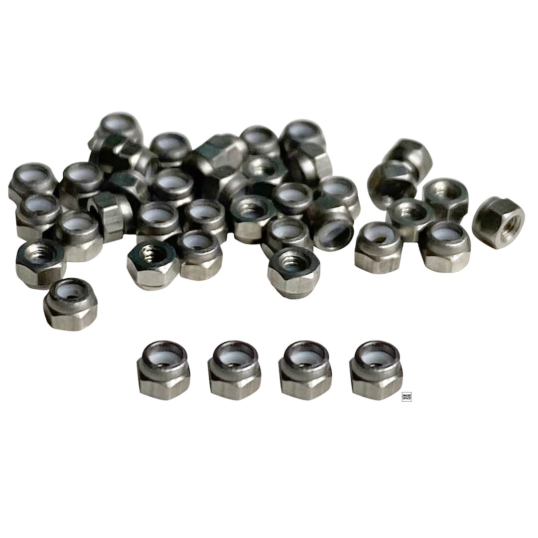 Stainless Steel Fingerboard Lock Nuts Pack of 4 Professional Nylon