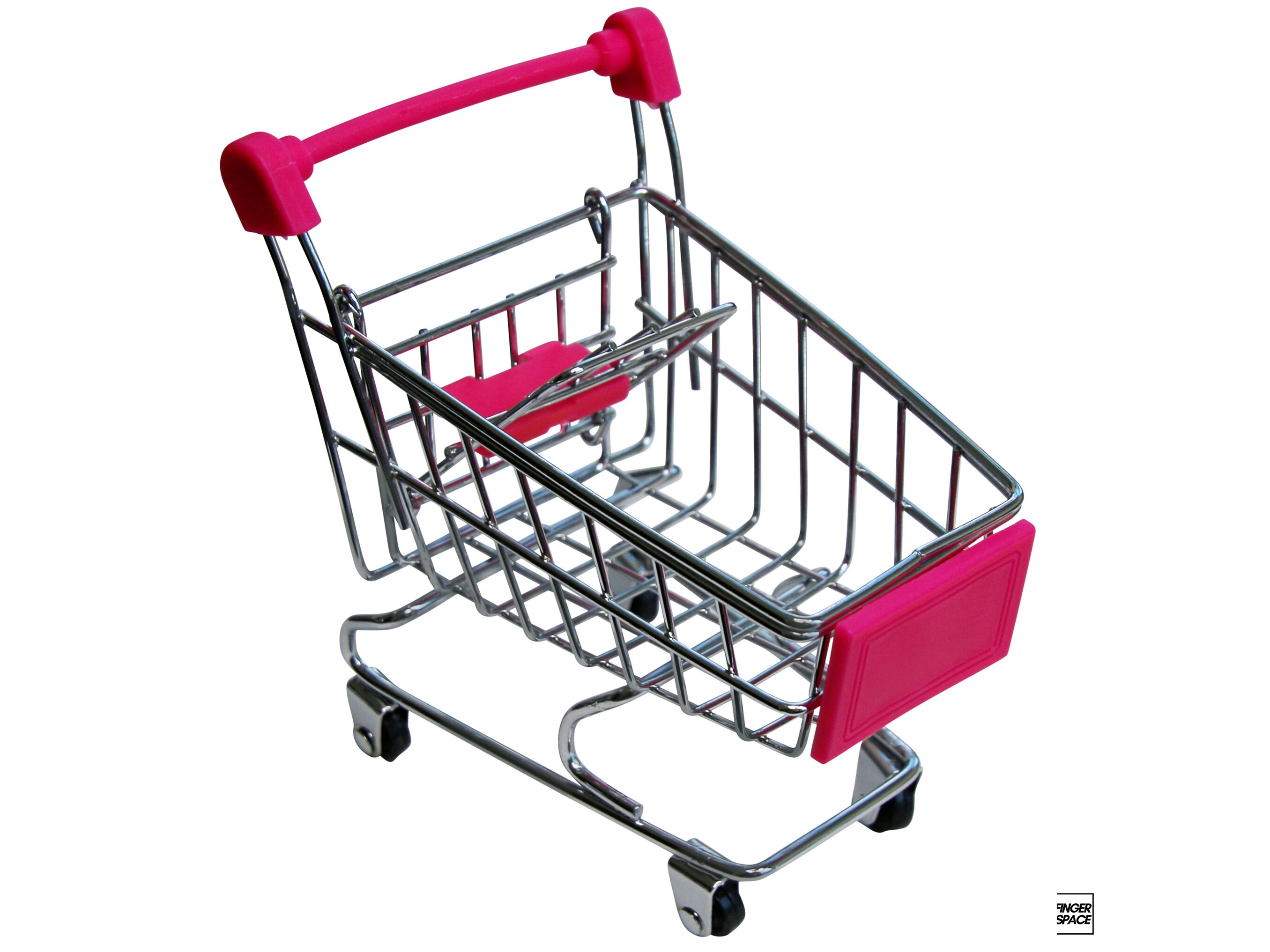 Miniature Metal Fingerboard Shopping Cart - "Bright Pink" Edition by Finger Space - Great for Fingerboard Tricks and Fingerboard Storage