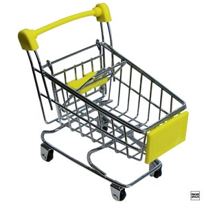 Tiny Fingerboard Shopping Cart - "Yellow" Edition by Finger Space - Great for Fingerboard Tricks and Fingerboard Storage and Display