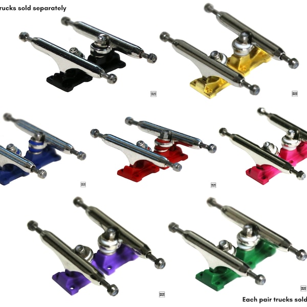 Trucki Pro Fingerboard 32 mm i 34 mm – „dwukolorowe” trucki Space z nakrętkami zabezpieczającymi, śrubami i narzędziem