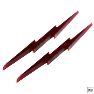 Lighting BOLT Shaped Semi-Clear Crimson Fingerboard Board Rail Set with Die Cut 3M Adhesive Backing - Made in the USA for Fingerboarding