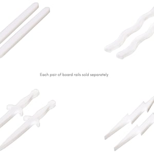 Premium White Board Rails for Fingerboard in 6 Shapes with Die Cut 3M Adhesive Backing - Made in the USA by Finger Space