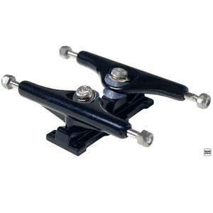 32mm Olympus Pro Fingerboard Trucks &quot;Hades&quot; Black Colorway with Inverted Kingpins with Lock Nuts, Screws | Skateboard like trucks