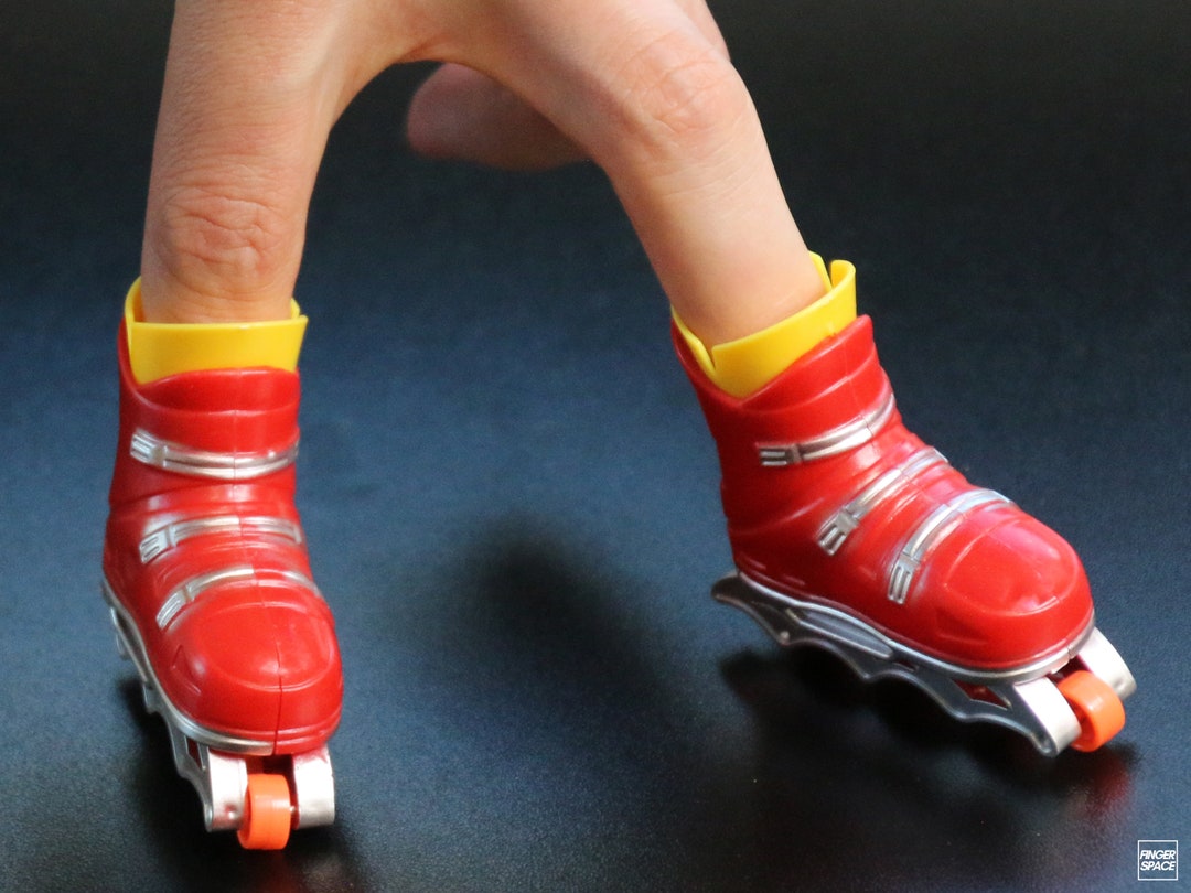 Miniature Finger Roller Skates Red Edition by Finger Space Great for Fingerboard, Scooter and