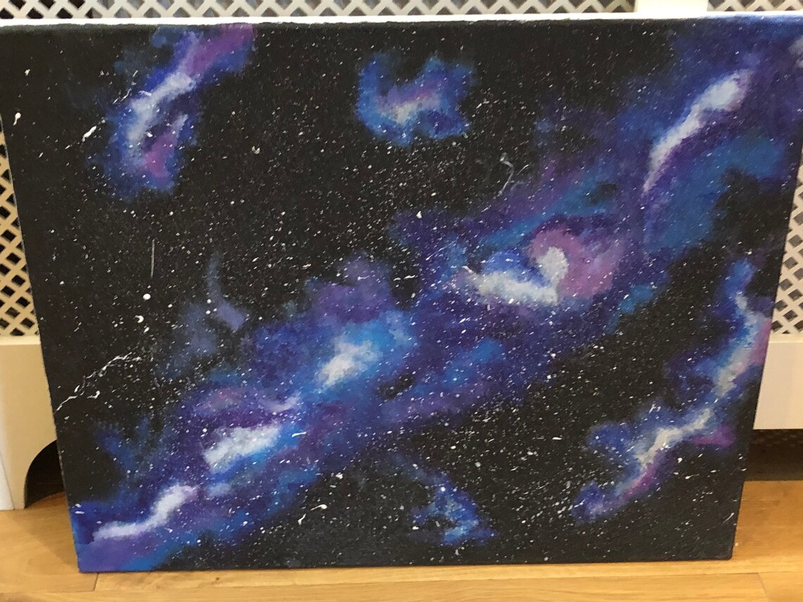 Nebula hand painted acrylic canvas Etsy