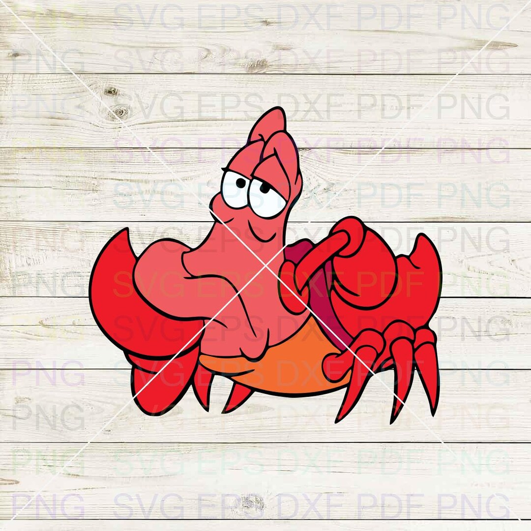 Sebastian the Crab the Little Mermaid 021 Svg Dxf Eps Pdf Png Etsy