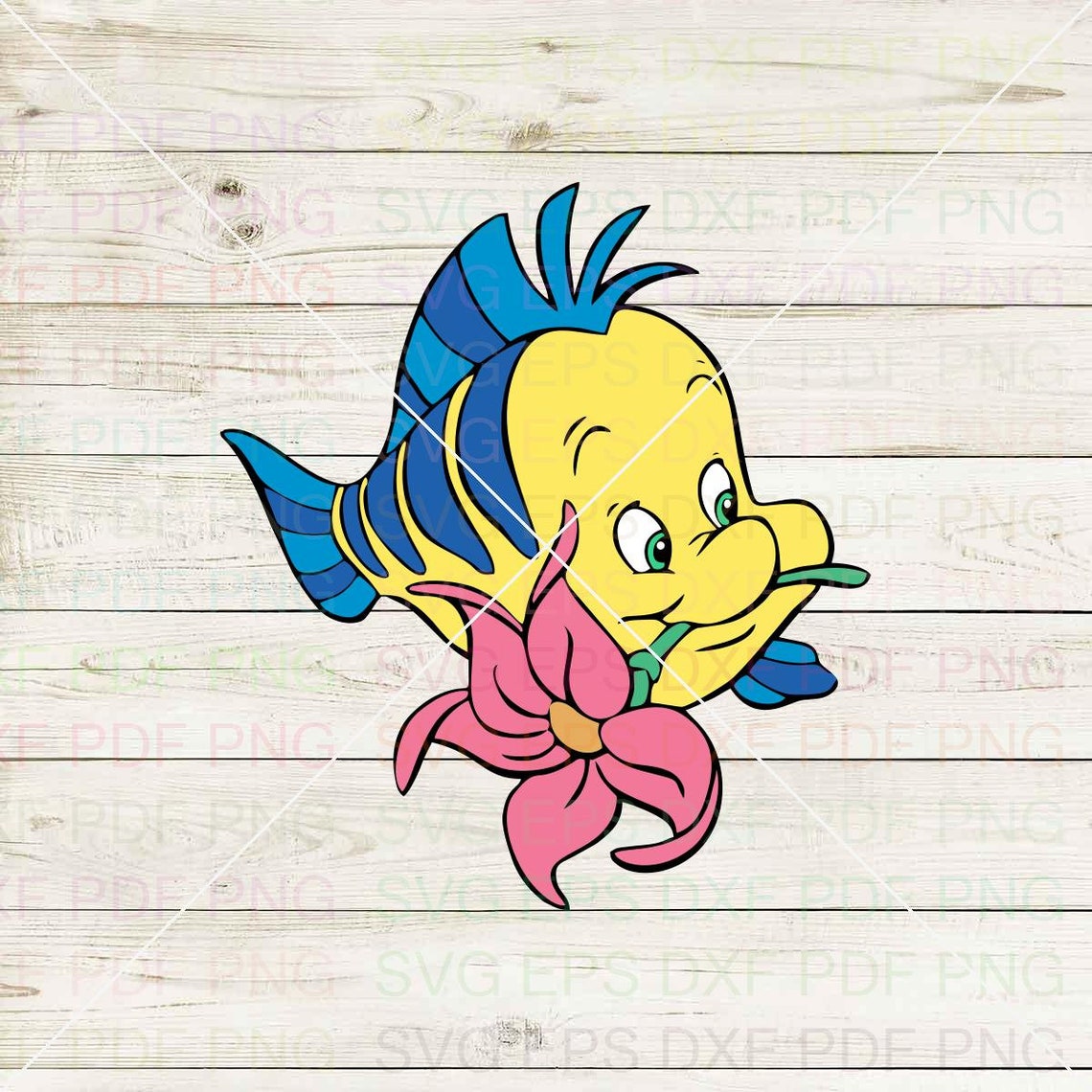 Flounder the Little Mermaid 018 Svg Dxf Eps Pdf Png Cricut Etsy Ireland