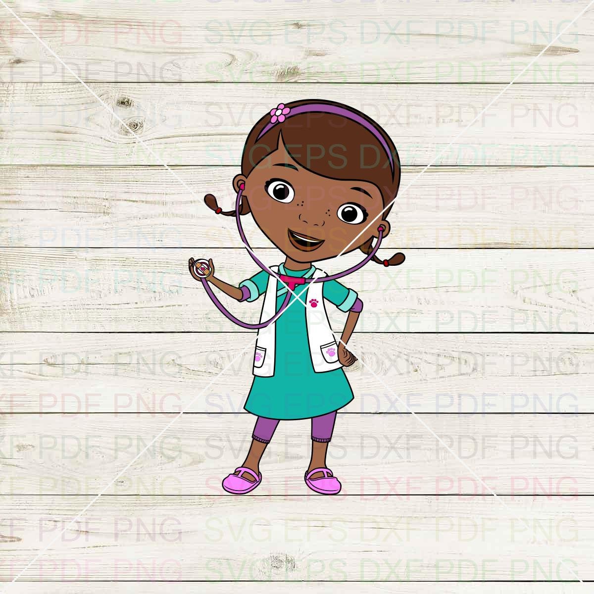 Scrapbooking Cutting file Vector Doc Dottie Mcstuffins 002 Svg Dxf Eps Pdf Png Clipart Cricut ...