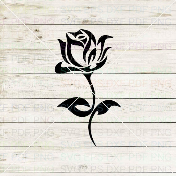 Enchanted Rose Silhouette Beauty And The Beast 062 Svg Dxf Eps Etsy