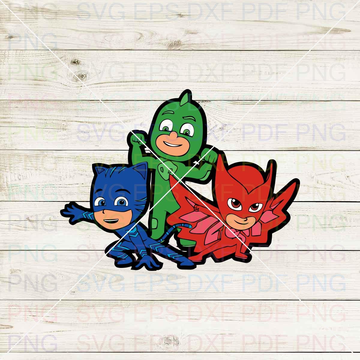 Catboy Owlette Gekko Pj Masks 016 Svg Dxf Eps Pdf Png Cricut | Etsy