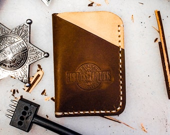 The LOGO Leather minimalist wallet. Leather card wallet