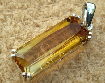 Citrine pendant 14.60 Ct, Sterling silver 925 jewelry ,November Birthstone, natural gemstone, pendant for women, girls