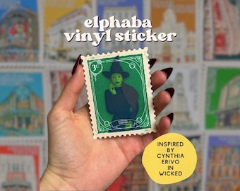 Elphaba Vinyl Sticker | Wicked Musical Postage Stamp Design