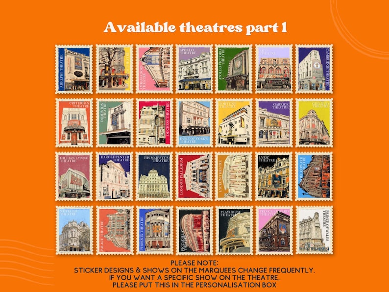 West End Theatre Vinyl Sticker | London Stamp-Inspired Design image 2