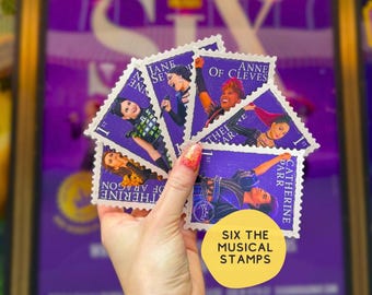 Six the Musical Stickers | West End Queens, Vintage Stamp Style