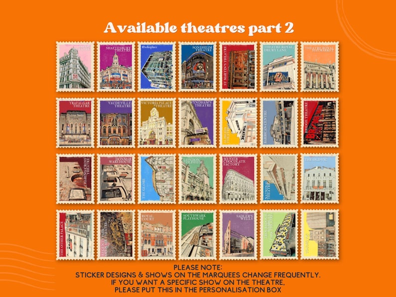 West End Theatre Vinyl Sticker | London Stamp-Inspired Design image 3