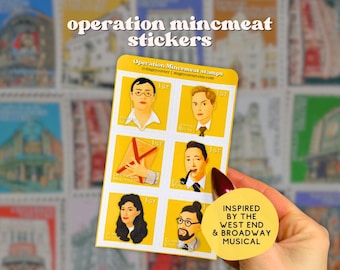 Operation Mincemeat sticker sheet | West End and Broadway musical stickers