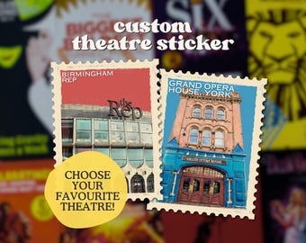 Custom Theatre Sticker | Venue Illustration, Stamp Style Vinyl