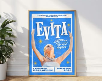 Rachel Zegler Evita poster | West End theatre art print