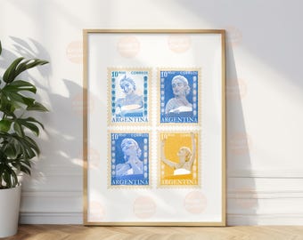 Rachel Zegler Evita poster stamps | West End theatre art print