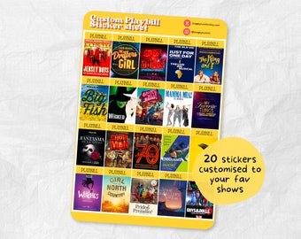 Personalised Playbill inspired stickers | Custom theatre stickers