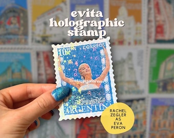 Rachel Zegler as Eva Perón Holographic Sticker - Evita Balcony Scene