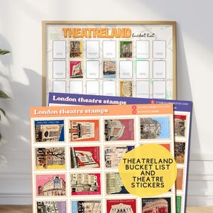 Theatreland bucket list print & West End theatre stickers