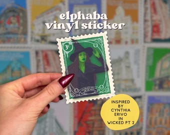 Wicked Elphaba Vinyl Sticker | Cynthia Erivo Postage Stamp Art