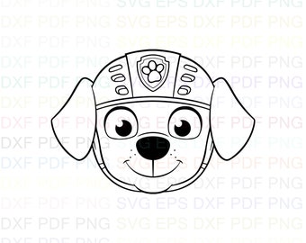 Paw patrol svg File Silhouette Clipart Paw patrol head svg Printable file Paw patrol head cut ...