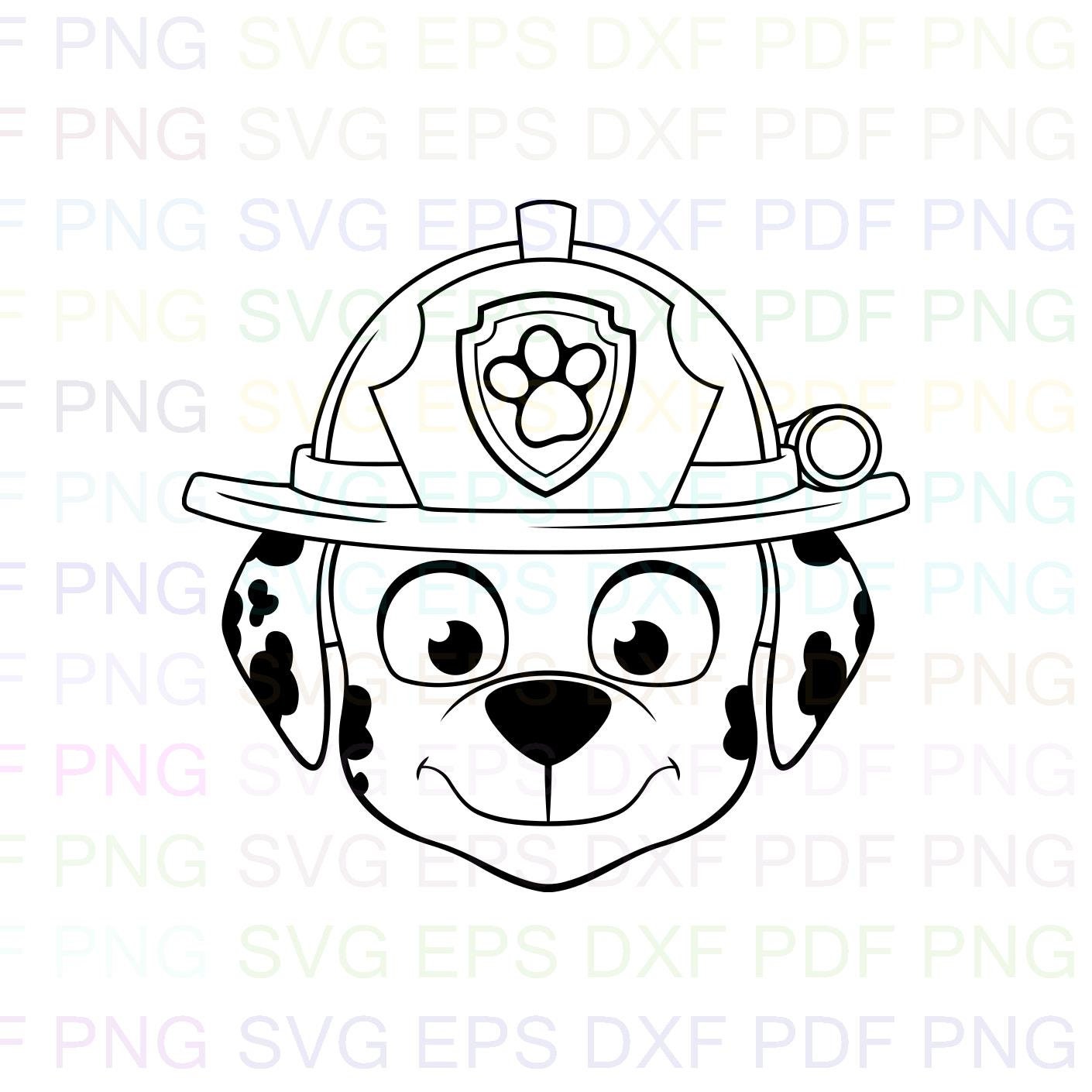 Marshall Face Paw Patrol Svg Dxf Eps Pdf Png Cricut Cutting Etsy