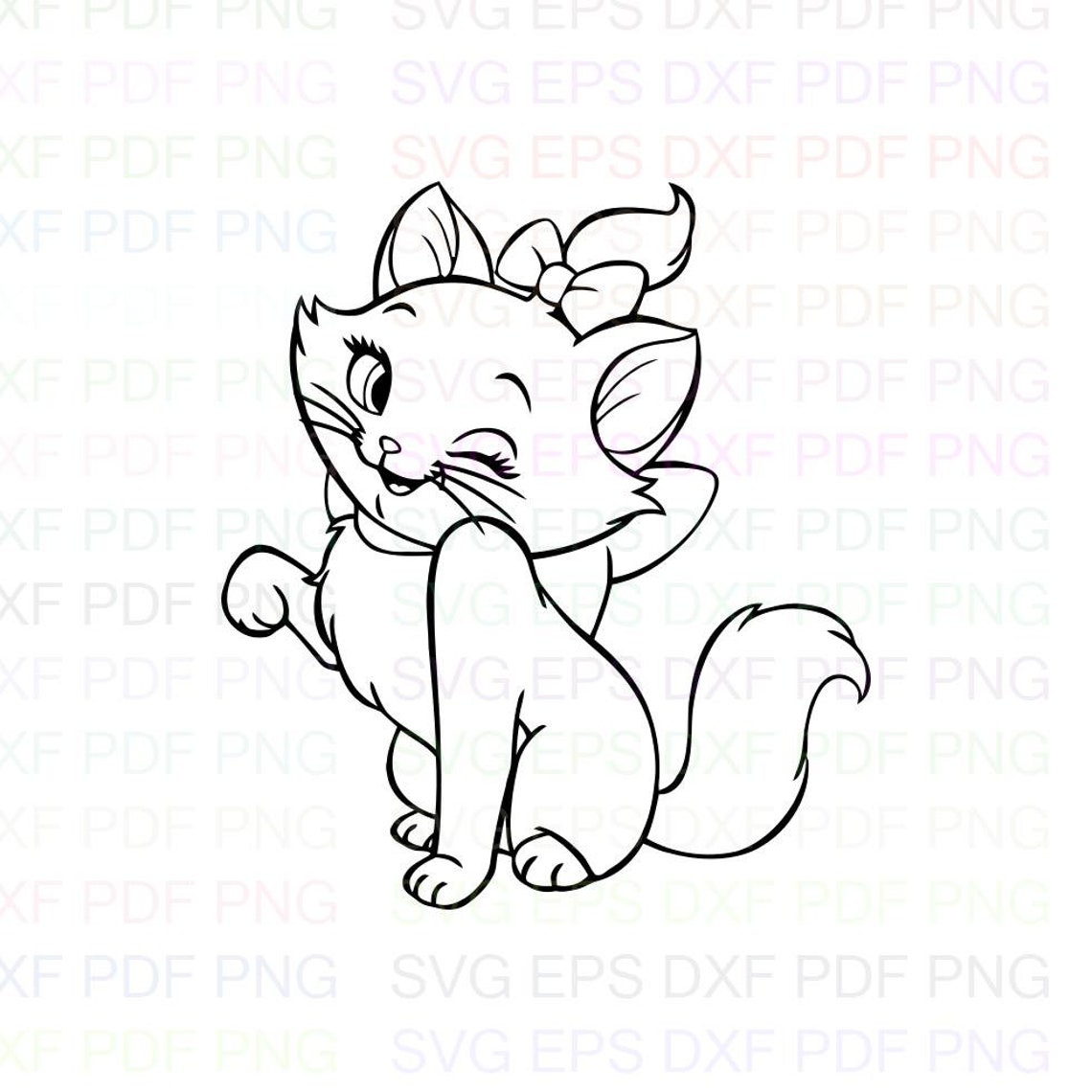 Cute Marie the Aristocats Svg Dxf Eps Pdf Png Cricut Cutting | Etsy