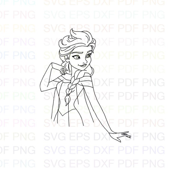 Elsa Frozen in Svg Png Dxf Eps Pdf format Instant download cricut file