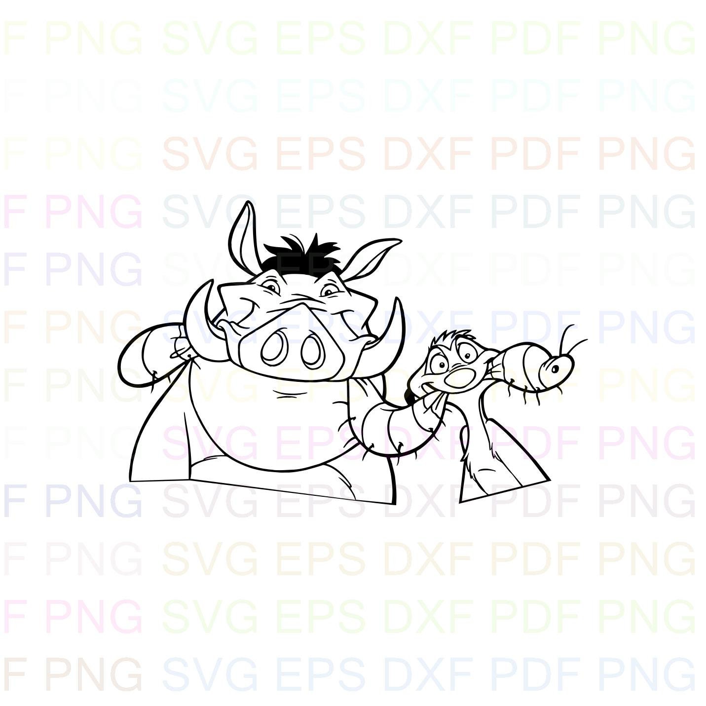 Pumbaa Timon And Pumbaa 5 Svg Dxf Eps Pdf Png Cricut Cutting Etsy