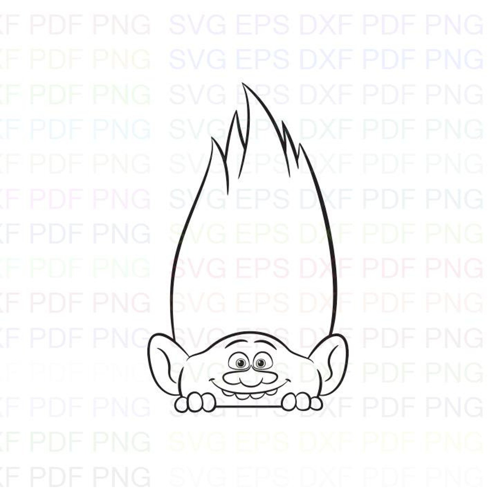 Guy Diamond Peeking Trolls Svg Dxf Eps Pdf Png Cricut | Etsy