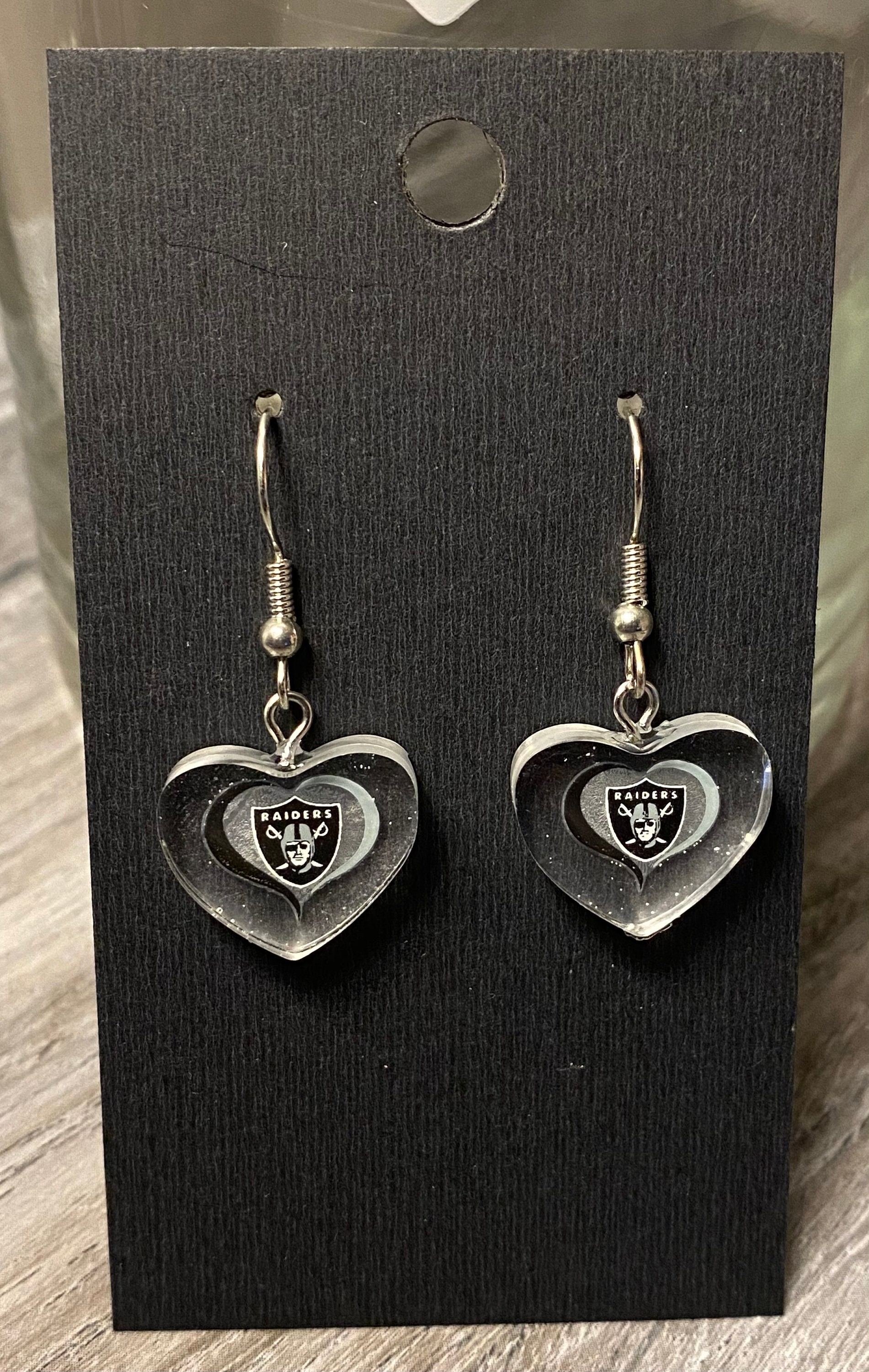 Las Vegas Raiders drop earrings | Etsy Las Vegas Raiders drop earrings | Etsy