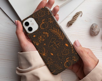 Autumn Phone Case, Retro Leaf Phone Case, iPhone 11 12 13 14 Case, Vintage Flower Iphone X Case, Mushroom Phone Case, Iphone Xs 7 8 Case