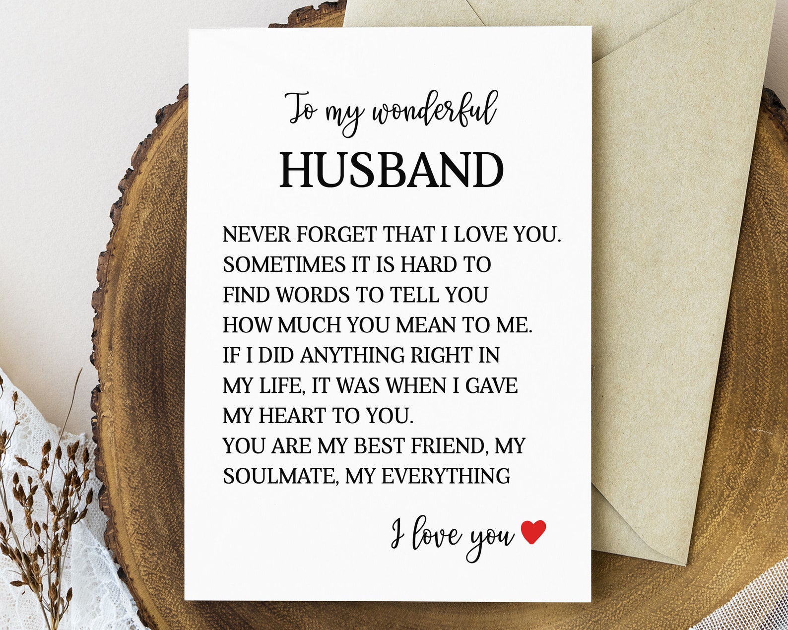 To My Wonderful Husband Card I Love You Card 1st Anniversary - Etsy