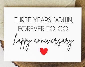 Funny 3 Year Anniversary Card 3rd Anniversary Card Funny - Etsy