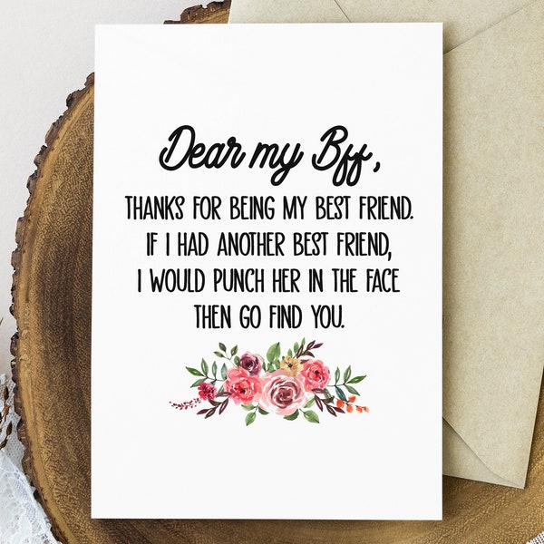 Best Friend Birthday Card Printable, Long Distance Relationship Card for Best Friend, Friendship Card, BFF Card, BFF Gift, Best Friend Gift