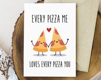 Food Pun Love Card, Anniversary Card for Husband or Boyfriend, Romantic Pizza Card, First Anniversary Gift for Husband or Boyfriend