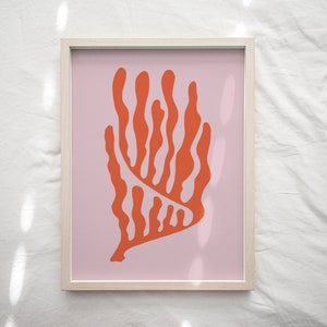Abstract, Minimalist, Coral Illustrated Poster. Terracotta. Instant Download.