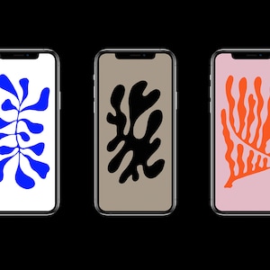 Sfondi di sfondo del telefono astratti, botanici, minimalisti e ispirati a Matisse. Download istantaneo.