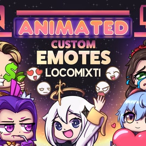 Geanimeerde twitch-emotes Etsy, Discord, Chibi, Cartoon - Persoonlijke commissies