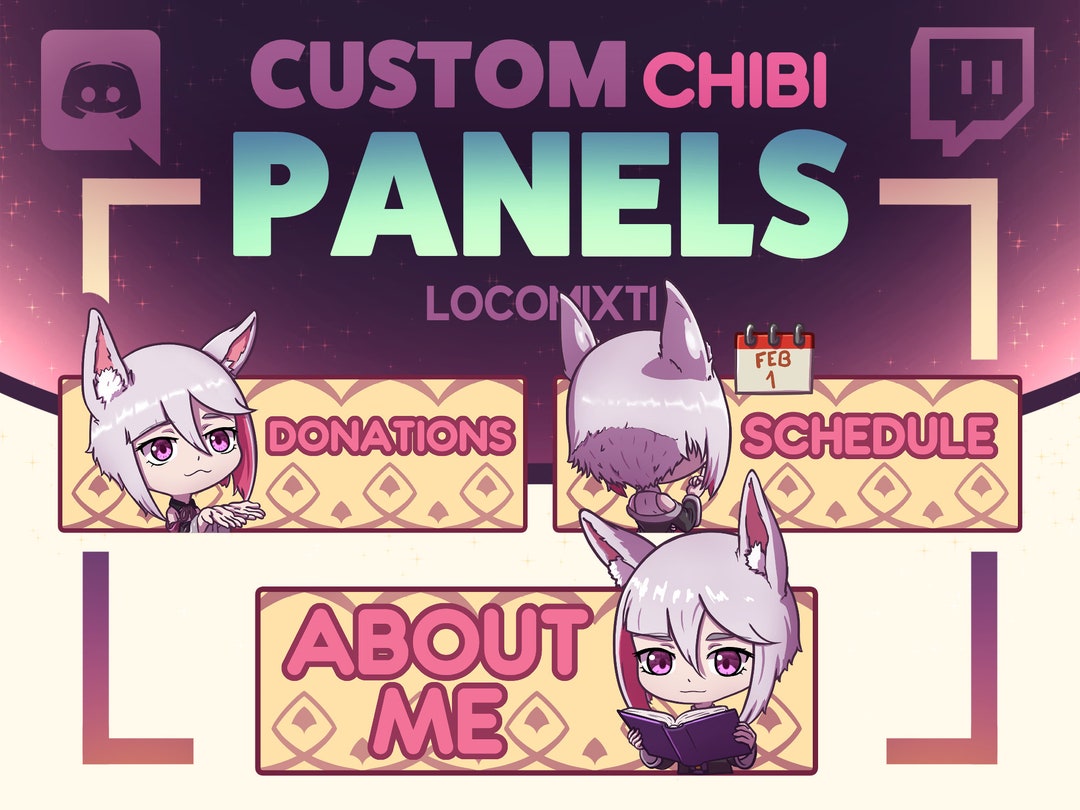 Twitch Panels Etsy Chibi Custom Etsy