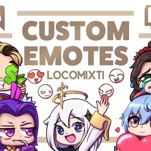 Emote Twitch Etsy, Discord, Chibi, Carini, Cartoni animati - Commissioni personali