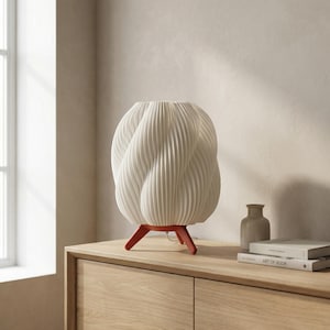 Japandi Tischlampe Wohnzimmer Lampe Schlafzimmer Nachtlicht Esszimmer Wohndekor Moderne 3D-Druck Designer Lampe Geschenk Einzug Gemütlich