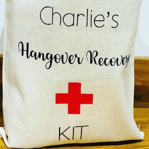 Hangover recovery kit bag, personalised Hangover bag, hen party, 18th or 21st birthday, 30th or 40th party