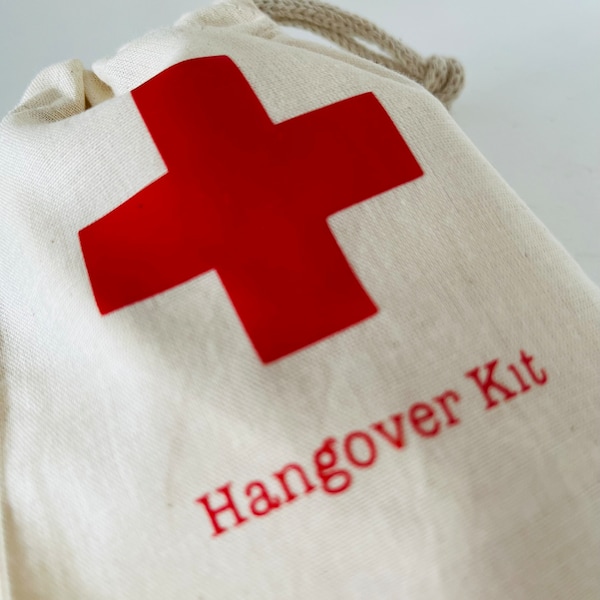 15x20 hangover recovery bag, hangover kit, personalised bag, hen party bag, birthday party