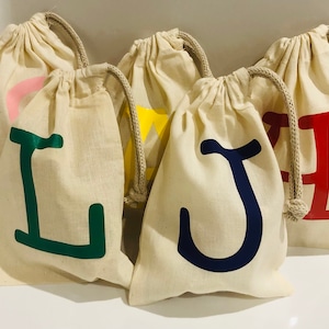 25cm x 30cm Alphabet kids party gift bag / ethical / reusable / eco friendly / birthday / personalised / childs party bags